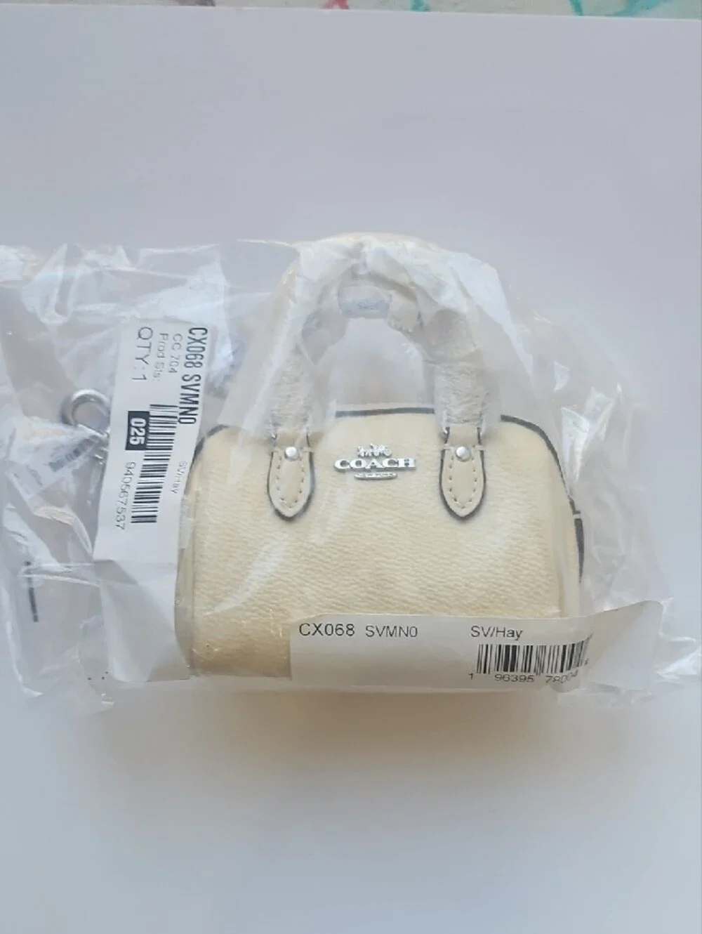 Coach Mini Rowan Bag Charm In Signature Canvas NWT